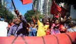 De manhã, integrantes do MTST reuniram-se na Cinelandia, entro do RioTomaz Silva/Agência Brasil