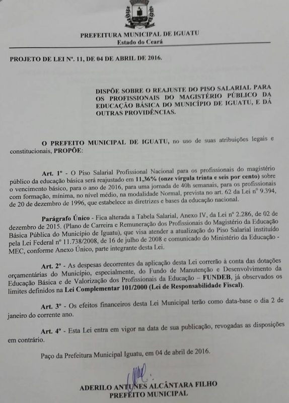 projeto reajuste professsor