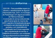 Falta d’água: A EMBASA não cumpriu o que ela própria anunciou.