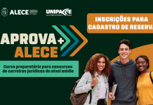 Aprova+ Alece abre inscrições nesta quarta-feira para cadastro de reserva.