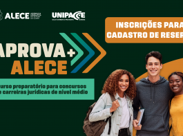 Aprova+ Alece abre inscrições nesta quarta-feira para cadastro de reserva.