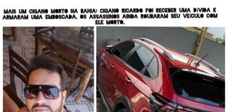 Mais um cigano morto na Bahia: A RBPC recebeu com tristeza a notícia que o cigano Ricardo é atraído para uma emboscada (“casinha”) e morto.