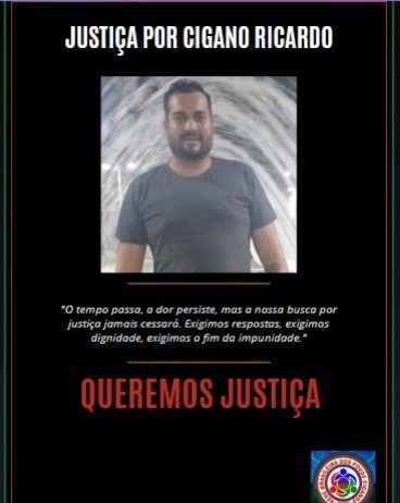 A RBPC divulga nota – JUSTIÇA PARA O CIGANO RICARDO.